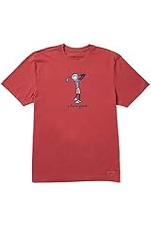 Life Is Good Camiseta de Manga Corta para Hombre, diseño gráfico de algodón de Golf Jake