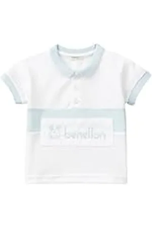 Benetton Camiseta Polo M/M 3088a3004 Camisa, Color Blanco, 12 Meses Unisex bebé