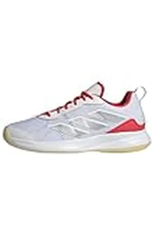 adidas Avaflash Low Tennis Shoes, Zapatillas de Tenis Mujer, FTWR White/Silver Met./Lucid Red, 38 2/3 EU