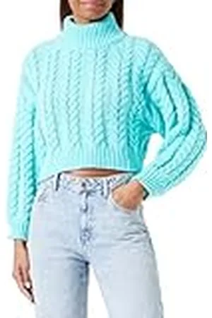 myMo Jersey de Punto para Mujer con Cuello Alto de poliéster, Color, Talla XS/S Suéter