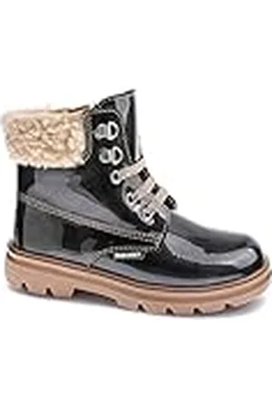 Pablosky Botas de Niña grises de Piel con Cordones y Cremallera