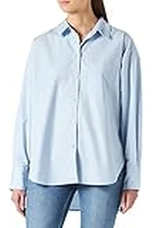 JJXX Jxjamie LS Noos-Camiseta de popelín Blusa, Color Azul, XS para Mujer