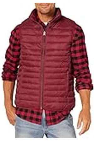 Amazon Chaleco Plumífero Plegable y Ligero, Resistente a la Lluvia Hombre, , M