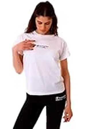 Champion Legacy Graphic Shop W-Authentic Since S/S Crewneck Camiseta, Color Blanco, S para Mujer