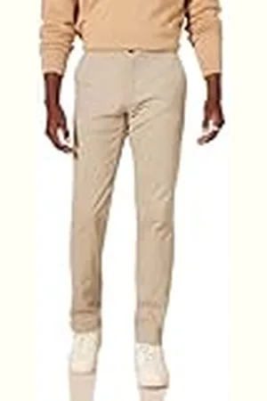 Amazon Pantalones chinos, elásticos, informales, corte clásico Hombre, , 42W / 28L