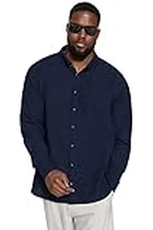 Trendyol Hombres Recta Manga Larga Regular Más Talla Camiseta, , 5XL