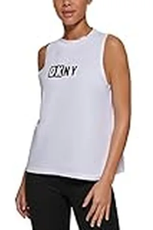 DKNY Two Tone Split Logo Top, , S para Mujer