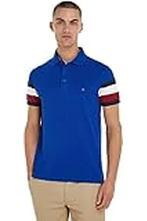 Tommy Hilfiger Men Short-Sleeve Polo Shirt Slim Fit, Blue (Ultra Blue), M