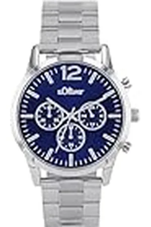 QS by s.Oliver Reloj de Pulsera Cronógrafo analógico para Hombre, con Brazalete de Acero Inoxidable, , 3 Bar Resistente al Agua, Viene en Caja de Regalo, 2038383