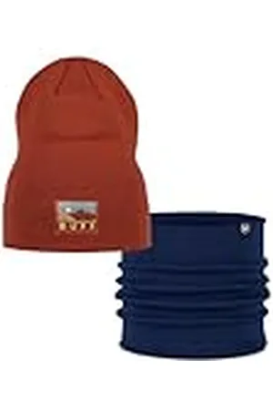 Buff ® Dúo Pack Street Knitted Gorro Lilon Long Cinnamon y Knitted Braga de Cuello Lilon Midnight Azul Talla única Adulto