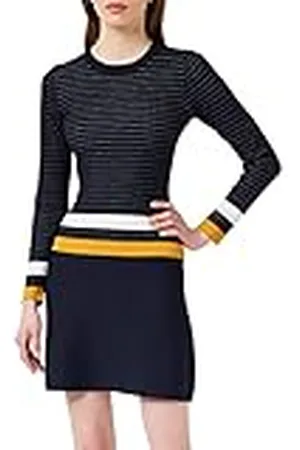 Morgan Vestido patinadora bandas en contraste Multicolor S