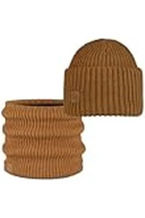 Buff ® Dúo Pack Knitted Gorro Rutger Copper Marron y Knitted & Fleece Braga de Cuello Rutger Copper Marron Talla única Adulto