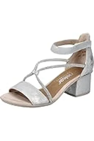 Rieker 64654, Sandalia Mujer, Plata, 38 EU