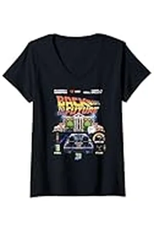 Back To The Future Mujer 40th Anniversary Video Game Style Camiseta Cuello V