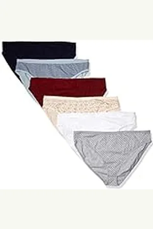 Amazon Ropa interior de algodón con pernera alta (disponible en tallas grandes) Mujer, Pack de 6, , 3XL Grande
