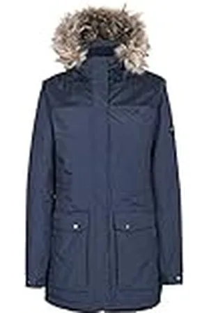 Trespass Garner - Chaqueta Impermeable para Mujer con Capucha extraíble y Borde de Piel sintética, Mujer, Color , tamaño XXS