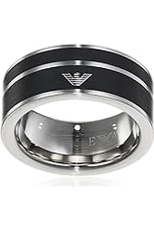 Emporio Armani Anillo Para Hombre, 9/10/11/11.5mm Anillo De Acero Inoxidable Plateado, EGS2032040