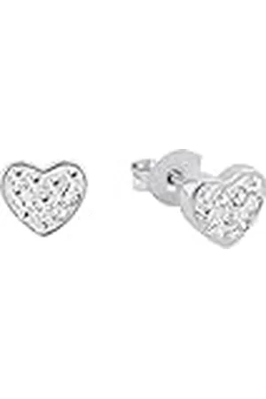 Amor Pendientes de de ley 925, con Preciosa, 0,6 cm, , corazón, en caja de regalo