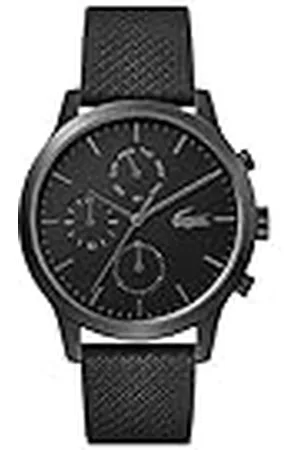 Lacoste Reloj Analógico de Cuarzo Multifunción para Hombre Colección .12.12 con Correa de Cuero Negra - 2010997
