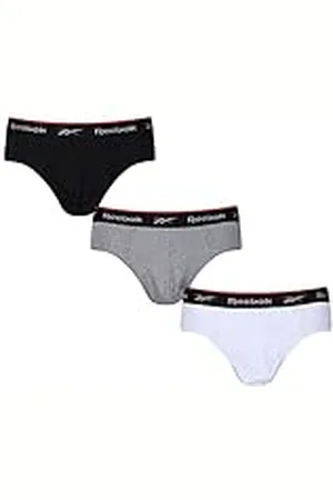 Reebok Hombres Calzoncillo Negro/Blanco/Gris Paquete de 3 Pequeño