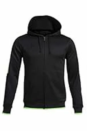 Joma OLIMPIADA Sudadera con Capucha, Negro y Verde Fluorescente, XXXS para Hombre