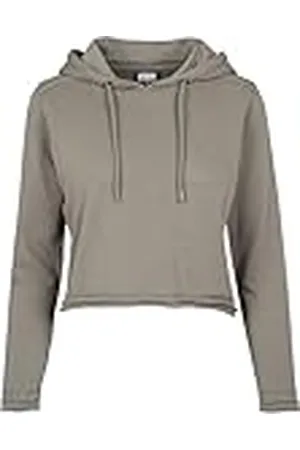 Urban classics Sudadera Corta con Capucha de Rizo, Ejercito Verde, S para Mujer