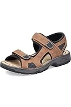 Rieker Hombre Sandalias 26156, de Caballero Sandalias,Zapatos de Verano,Sandalias de Verano,cómodas,Planas,Marrón (Braun Kombi / 25),44 EU / 9.5 UK