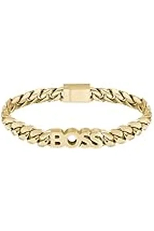 HUGO BOSS Jewelry Pulsera de Cadena para Hombre Colección KASSY de Oro Amarillo con un Charm - 1580505M