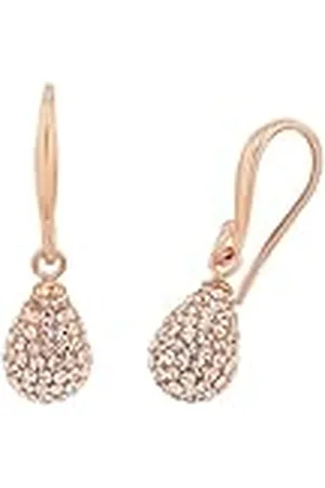 Amor Pendientes Pendientes de plata de ley 925 para mujer, con cristal, 1,7 cm, color rosa, Se entrega en caja de regalo de joyería