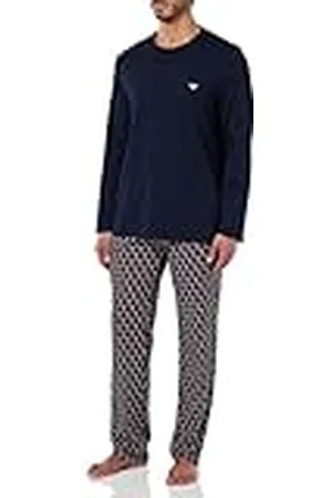 Emporio Armani Emporio Armani Conjunto de Pajama Para Hombre, Conjunto Pajama Hombre, Marine Print/Marine, S