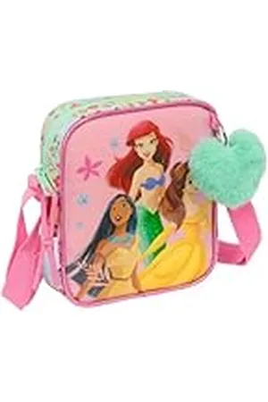 Safta PRINCESAS DISNEY BLOOM - Bandolera Pequeña, Bandolera Infantil, Bolso Niño, Ideal para Niños de 5 a 14 Años, Cómoda y Versátil, Calidad y Resistencia, 16x4x18 cm