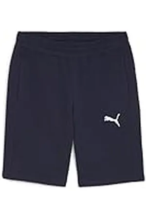 PUMA Pantalones Cortos de Punto Teamgoal Casuals para Hombre, Azul Marino -Blanco, S