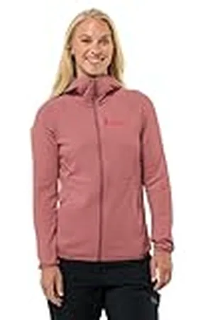 Jack Wolfskin Kolbenberg Hooded FZ W Chaqueta, Rojo Mineral, Extra-Small Mujeres