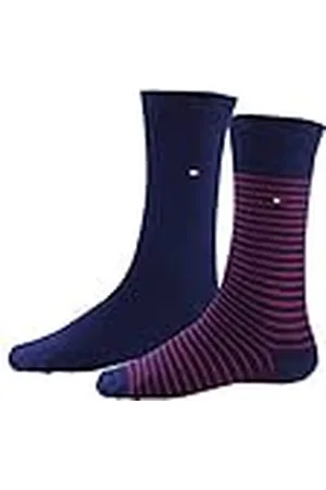 Tommy Hilfiger Classic Calcetines, Azul Marino/Rojo 01, 43-46 (Pack de 2) para Hombre