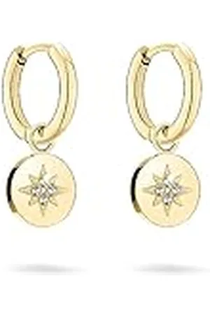 Tamaris Pendientes de aro, 2 cm, Acero inoxidable, Circonia cúbica