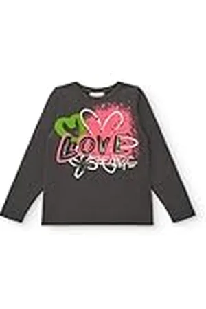 Tuc Tuc Camiseta Gris Oscuro con Estampado Love Feelings para niña colección Crazy Feelings (Talla 12 años)