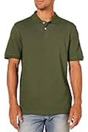 Amazon Polo de Piqué de Algodón de Ajuste Entallado Hombre, , S