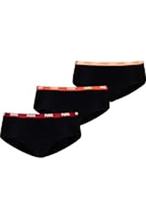 PUMA 503007001 Hipster Panties, Negro/Rojo, S Mujeres