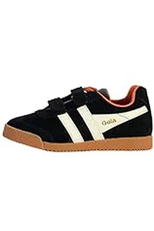 Gola Harrier Strap, Zapatillas, Black/Off White/Moody Orange, 32 EU