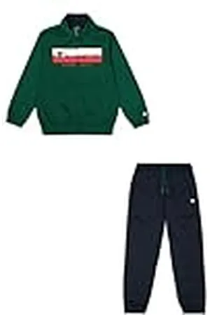 Champion Legacy Graphic Shop B (306848) - Chándal especial de cuello alto semiopaco PolyWarpKnit, verde botella multicolor/azul marino (HLG/NNY), XXS Niño FW24