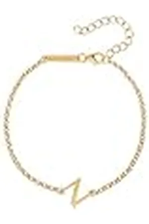 SINGULARU Pulsera Single Letter. Plata de Ley con Acabado en Baño de 18Kt. Joyas Para Mujer. Letra N