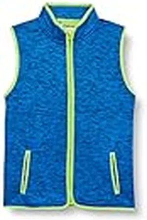 Playshoes Knitted Fleece Vest with Contrasting Seams Chaleco, Blue, 128 Unisex niños