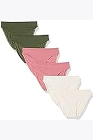 Amazon Ropa Interior de Corte Alto en Algodón Mujer, Pack de 6, , 40