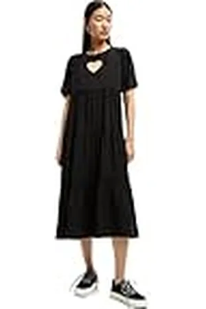 Desigual Vest_Flora, 2000 Black Vestido Informal, , XS Mujeres