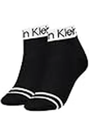 Calvin Klein Logo Welt Quarter 2 Pack, Negro , Talla única (Pack de 2) para Mujer