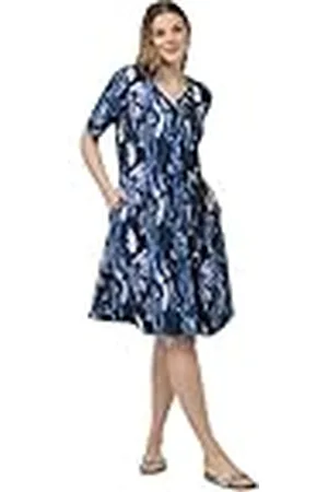 Ulla Popken Vestido Midi Estampado Cuello Botón 832018, , 48-50 para Mujer