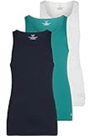 Calvin Klein Camiseta de tirantes Hombre Pack de 3 de algodón, Multicolor (Shoreline, Snow Hthr, Lively Teal), L