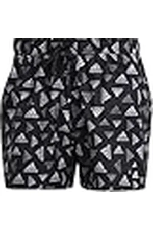 adidas Hombre Logo Print CLX Swim Shorts Very Short Length, Black/White, L