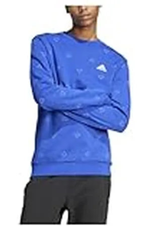 adidas Hombre Seasonal Essentials Monogram Graphic Crew Sweatshirt, , S