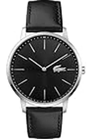 Lacoste Reloj Analógico de Cuarzo para Hombre Colección Moon con Correa de Cuero Negra - 2011016